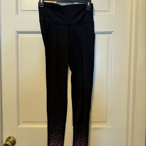 Mono B Black Leggings with Pink Accents